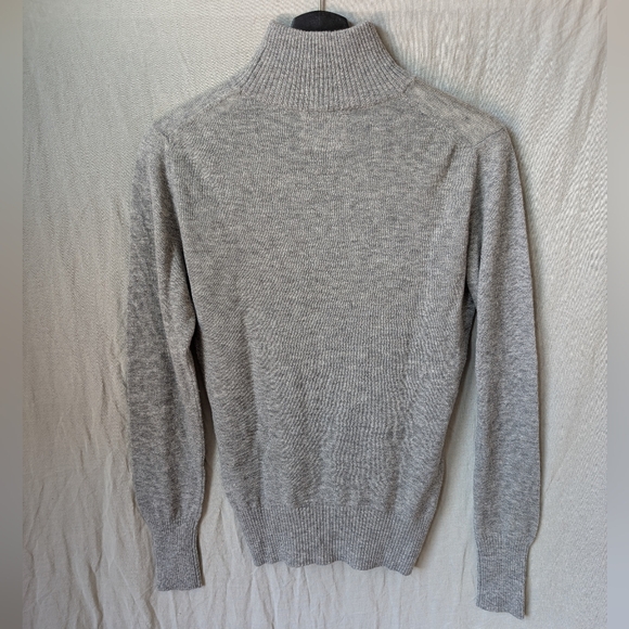 Dinadi Merino Wool Women M Turtleneck Mock Neck Grey Ethical Sustainable Capsule - Picture 2 of 5